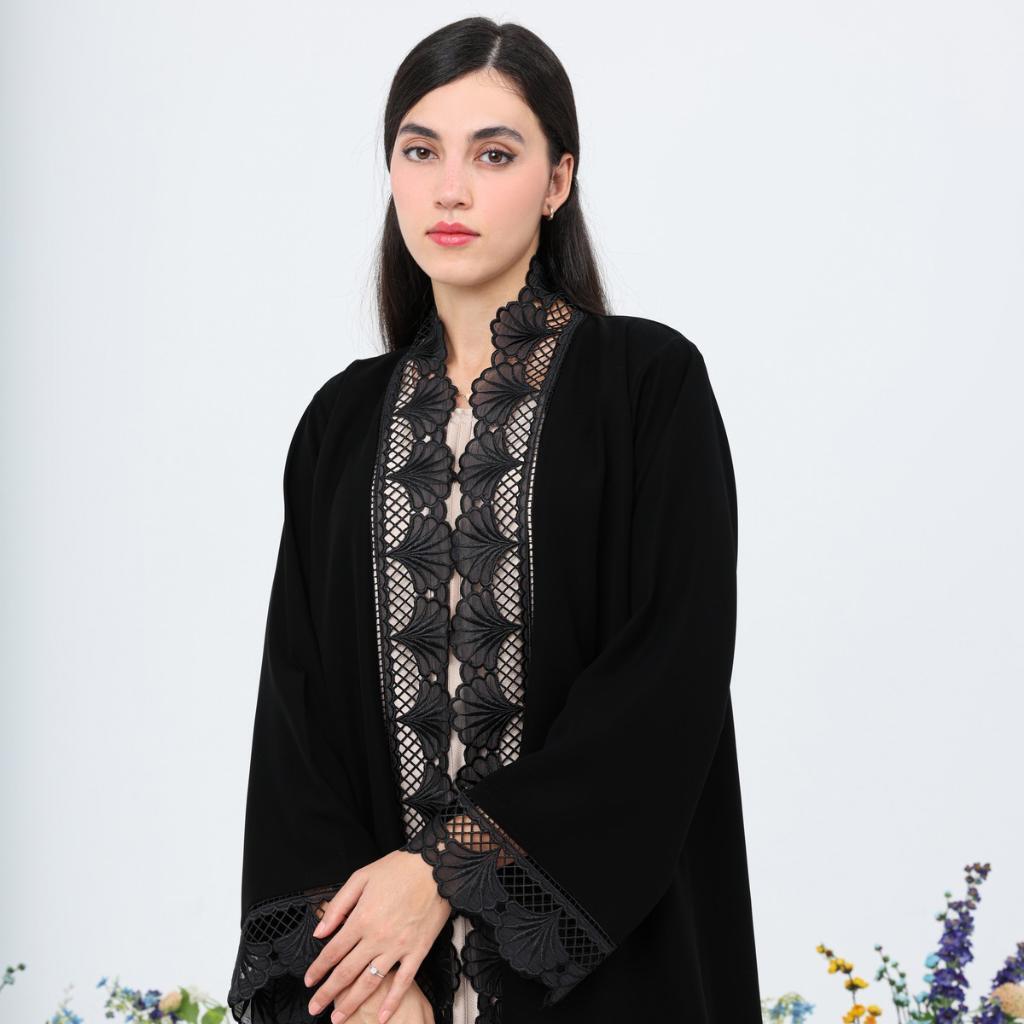 Black Lace Abaya